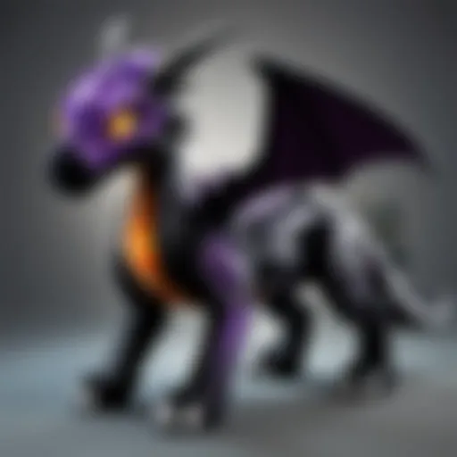 An intricately designed Ender Dragon stuffed animal showcasing its detailed features.