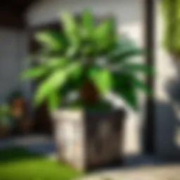 Lush greenery in artistic planter