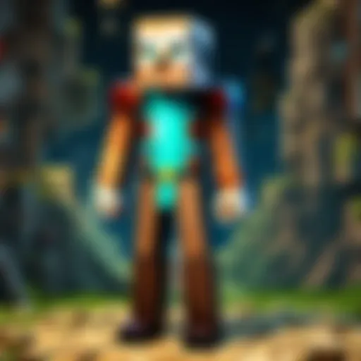 Enigmatic Minecraft character in a mystical setting