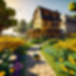 Scenic location for a bee farm with blooming flowers