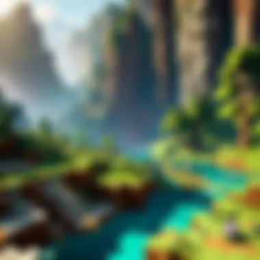 Ethereal Pixelated Landscape in Minecraft