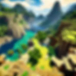Diverse Minecraft landscapes in survival mode