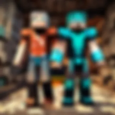 Two player characters in Minecraft server