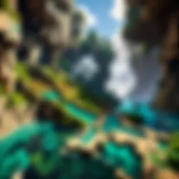 A captivating Minecraft landscape showcasing a survival server environment