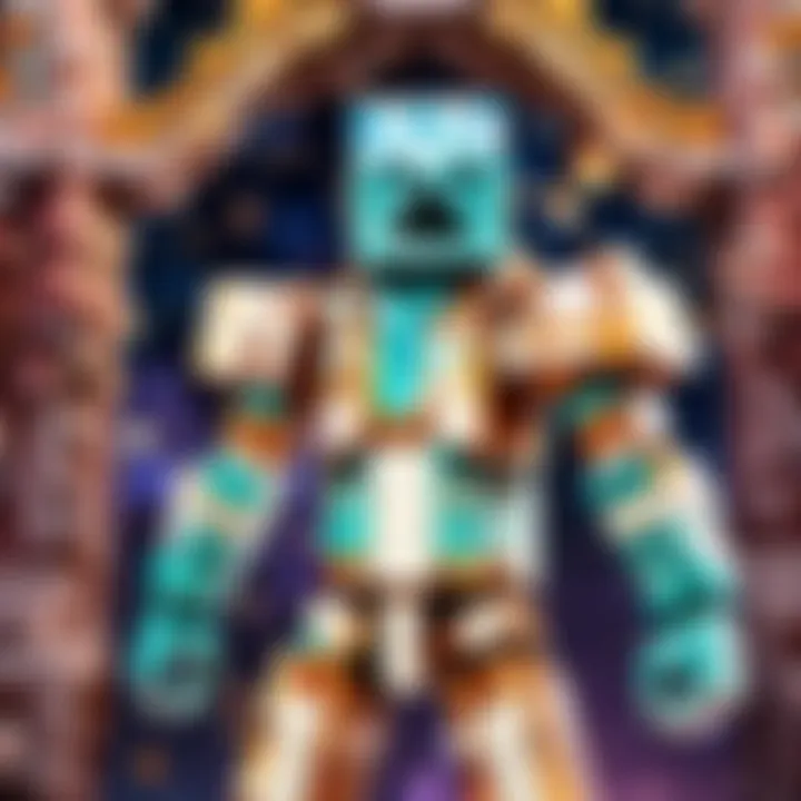 Minecraft skin with ethereal celestial motifs