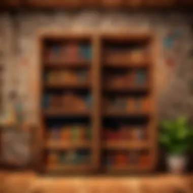 Close-up of a Minecraft bookcase showcasing enchanting books and decorative elements.