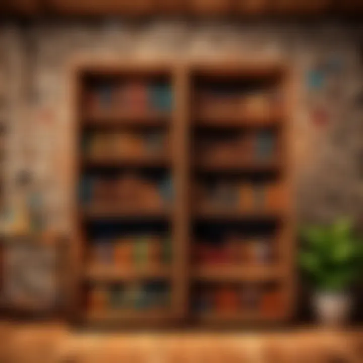 Close-up of a Minecraft bookcase showcasing enchanting books and decorative elements.