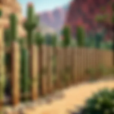 Cactus Fence as a Natural Barrier An innovative use of cactus fences as a natural barrier in a Minecraft landscape