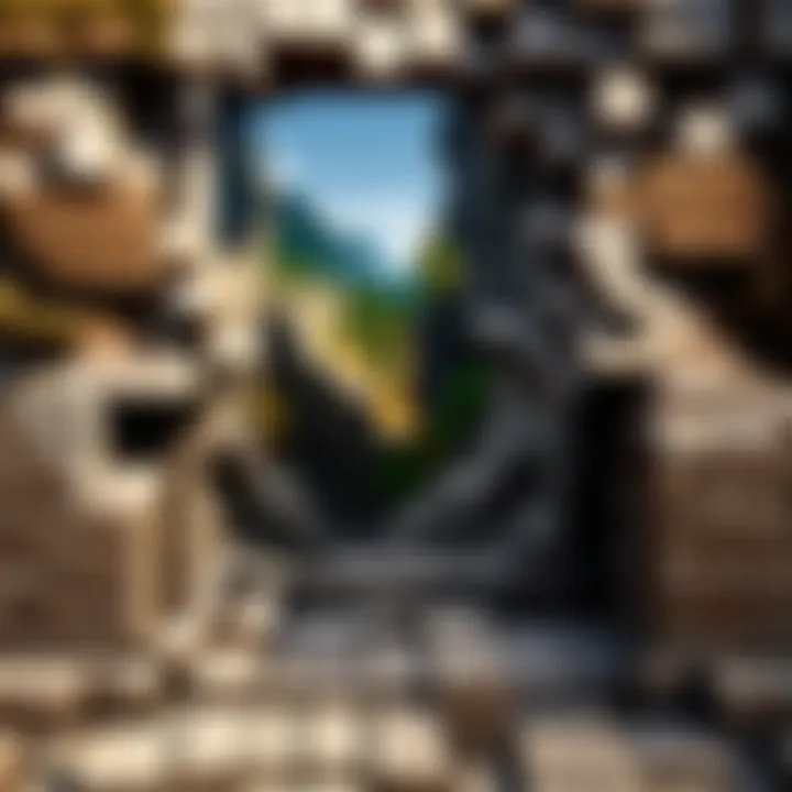 A close-up view of cobblestone wall tiles showcasing texture and detail