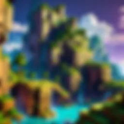 A vibrant Minecraft landscape showcasing coding elements