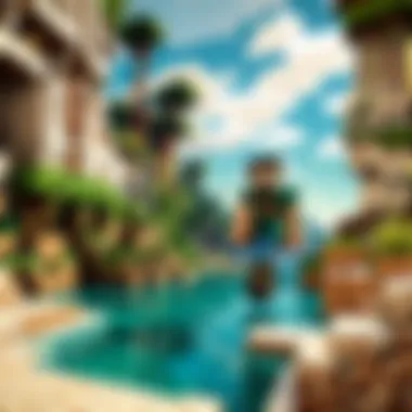 A creative Minecraft landscape highlighting user-generated characters