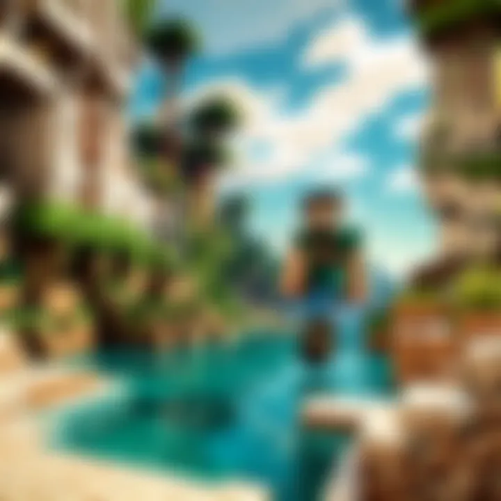A creative Minecraft landscape highlighting user-generated characters
