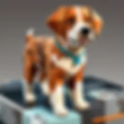 Illustration showcasing the Dogtopia app interface