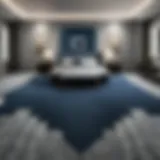 Blue grey carpet in a modern living room setting
