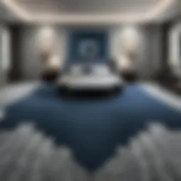 Blue grey carpet in a modern living room setting