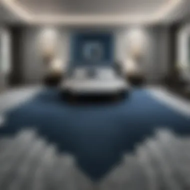 Blue grey carpet in a modern living room setting