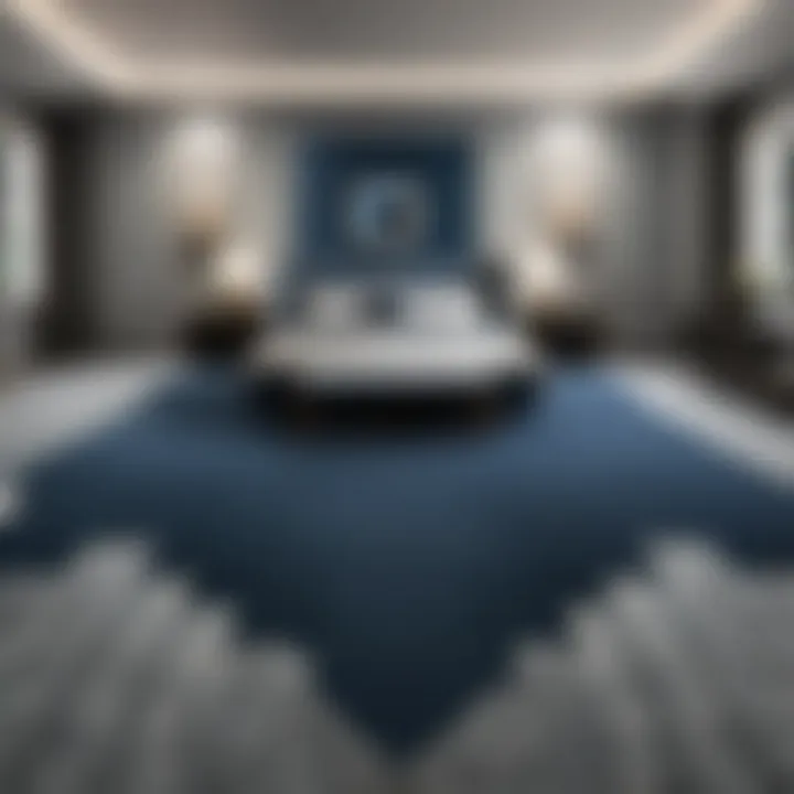 Blue grey carpet in a modern living room setting