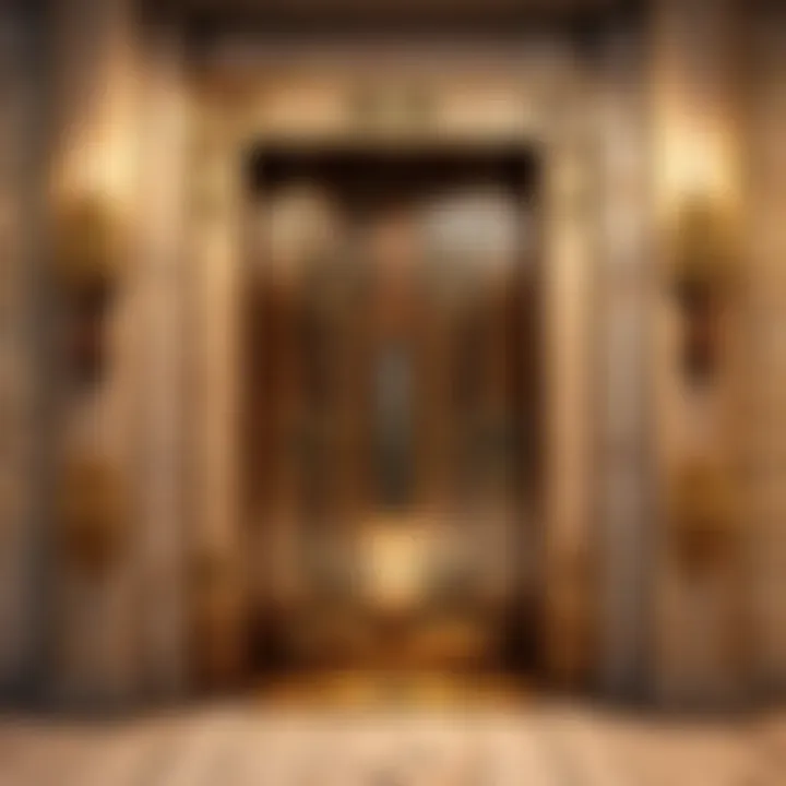 Illustration portraying a modern-day application of a hidden passage door in a luxurious mansion