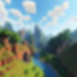 Minecraft PE landscape showcasing vibrant textures