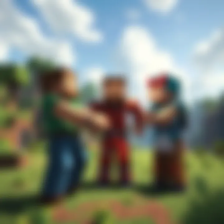 A discussion between friends in a virtual Minecraft setting