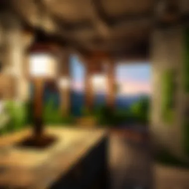 Minecraft landscape at night showcasing strategic lighting