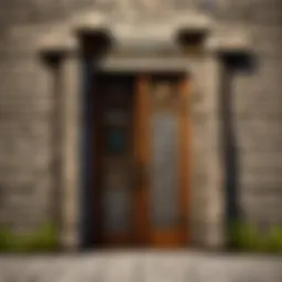 An intricately designed hidden door made of stone blocks