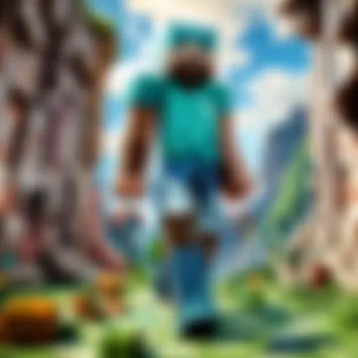 Cloud-based Minecraft gaming illustration