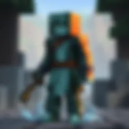 A captivating view of the Kai skin in a vibrant Minecraft landscape