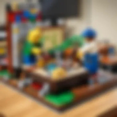 Creative builders assembling a Minecraft LEGO set