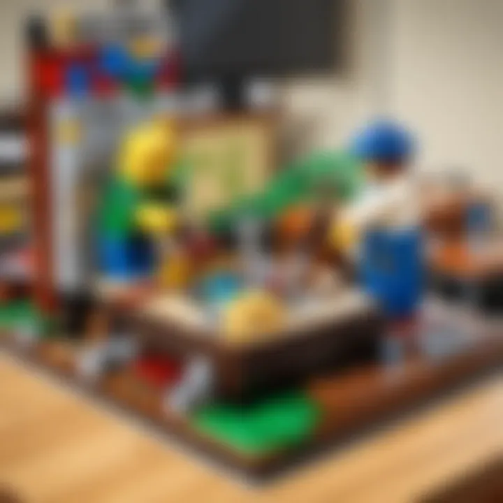 Creative builders assembling a Minecraft LEGO set