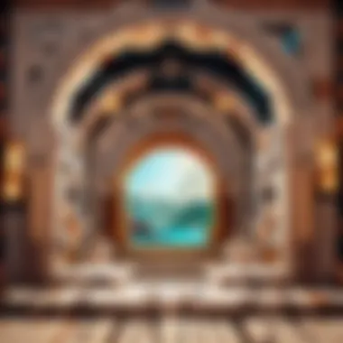 Artistic Interpretation of the End Portal Artistic representation of the End Portal in a Minecraft setting