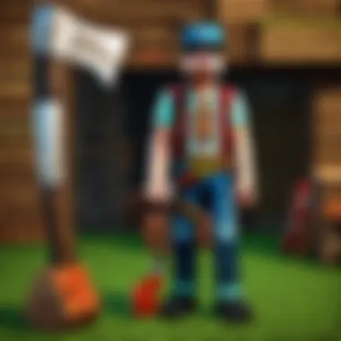 Customized axes in Minecraft lumberjack theme