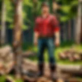 Minecraft character in rustic lumberjack garb