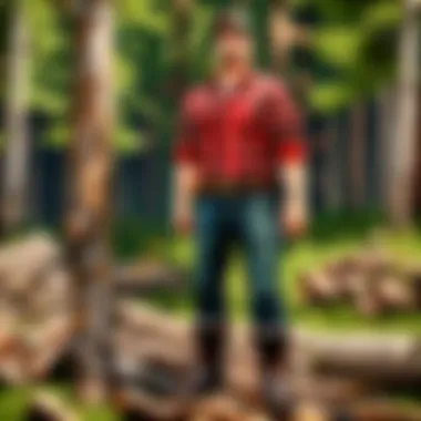 Minecraft character in rustic lumberjack garb