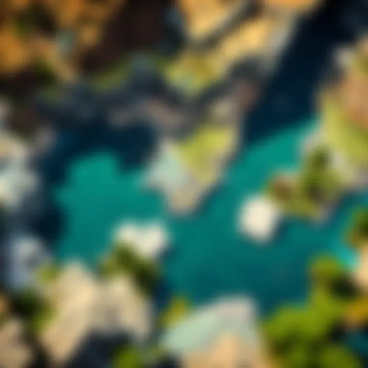 Gameplay Mechanics in Strategic Map Layout A strategic map layout for Minecraft Bedrock showcasing various gameplay mechanics