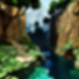 A vibrant landscape in Minecraft showcasing the endless possibilities of exploration in a web browser.
