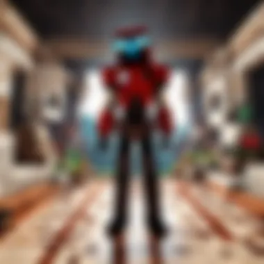 Virtual Exploration Minecraft character in virtual reality environment