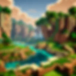 A vibrant Minecraft world showcasing educational landscapes