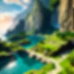 Diverse Minecraft landscapes showcasing creative building