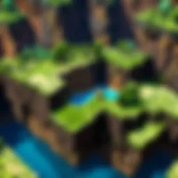A vibrant Minecraft landscape showcasing various terrains
