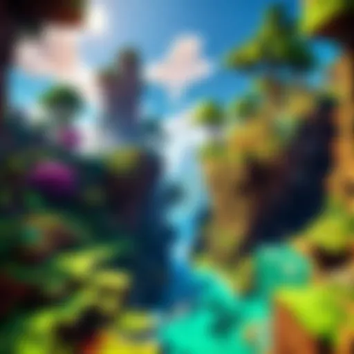 A vibrant Minecraft landscape showcasing various hardcore mod elements