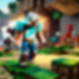 An overview of a competitive Minecraft PvP match in action