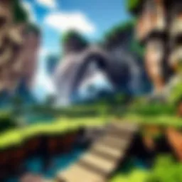 A scenic view of a Minecraft vanilla survival world