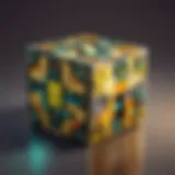 Conceptual artwork of a mysterious lucky block in Minecraft universe