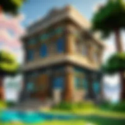 Minecraft world with vibrant custom structures