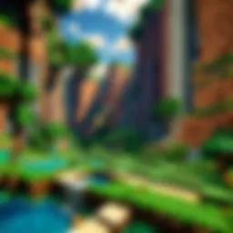 A vibrant scene showcasing custom Minecraft worlds created through mods
