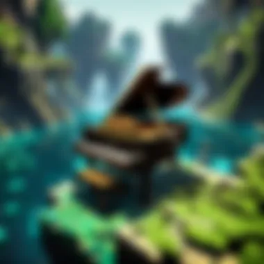 Keys of Emotion: Minecraft Soundtrack Close-up of piano keys with a Minecraft soundtrack playing