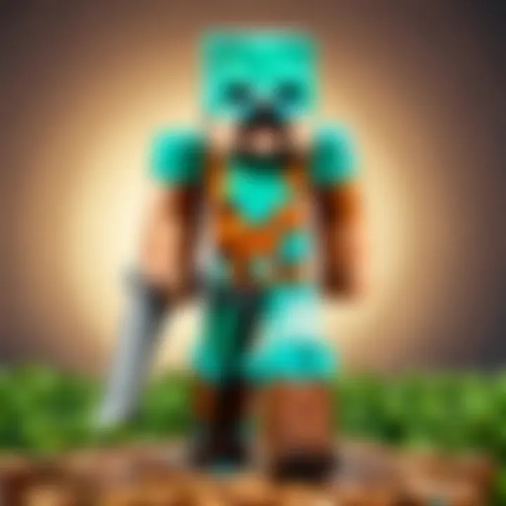 Collectible Minecraft figurines on display