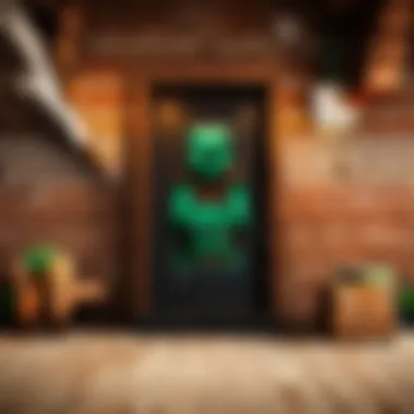 Minecraft branded home decor items in a modern setting