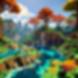 Minecraft landscape showcasing vibrant biomes
